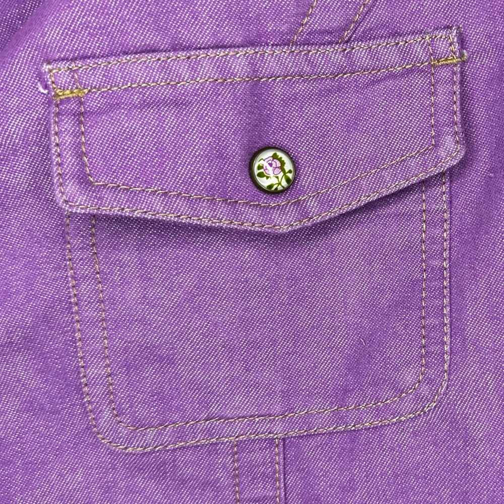 Bit & Bridle L Purple Cowgirl Western Snap Button Shirt L Large - Picture 5 of 9